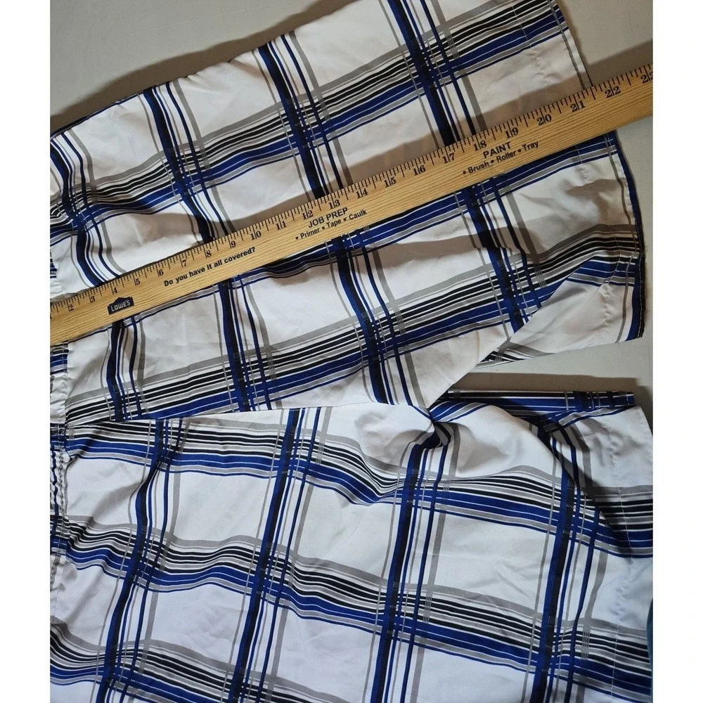 US Polo Assn Mens Plaid Swim Trunks Shorts Blue White Red Logo Size 4XL